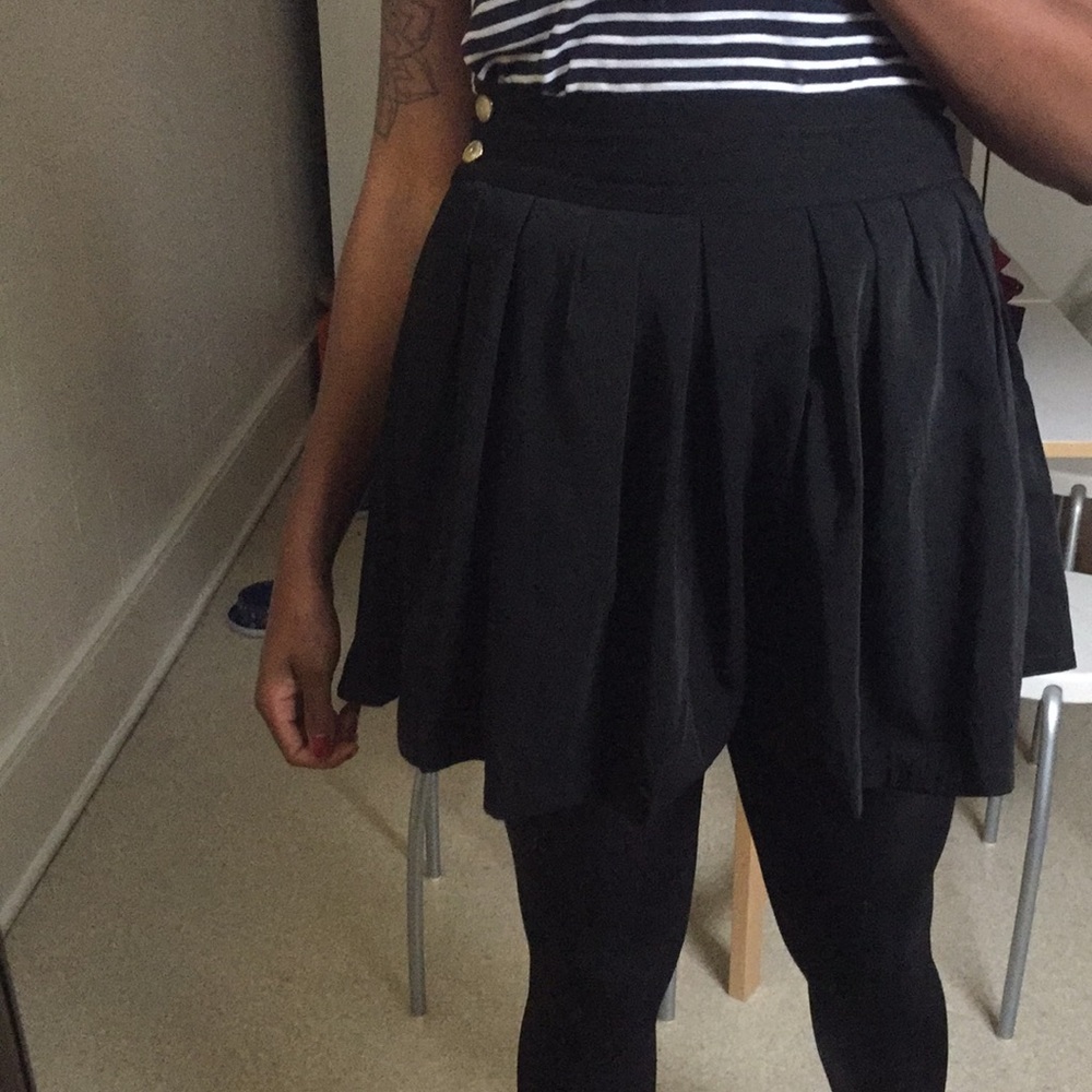 Black Pleated Mini Skirt